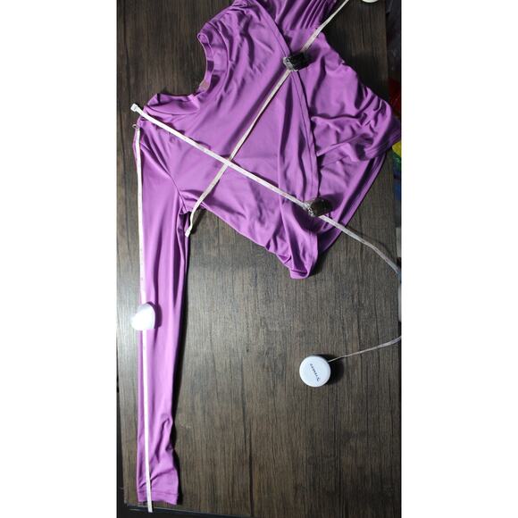 Free People FP movement wrap long sleeve shirt mauve purple rouching XS - Picture 6 of 13